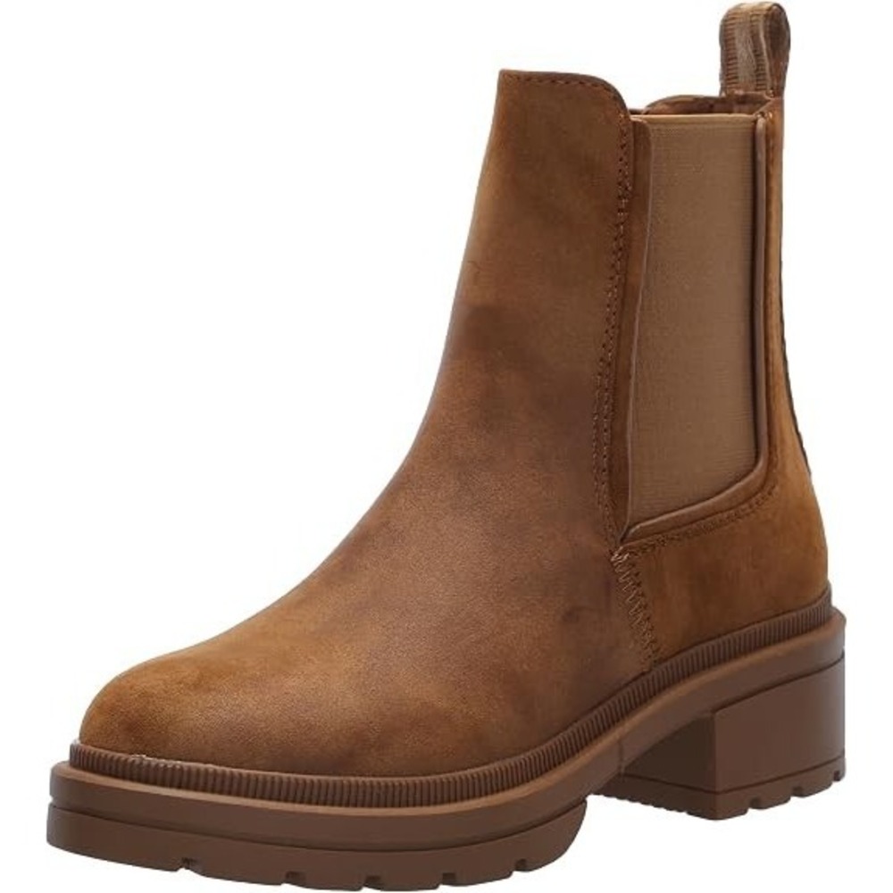 Rocket Dog Iggy Womens Slip On Mondo Walnut Brown Chelsea Block Heel Boots 10